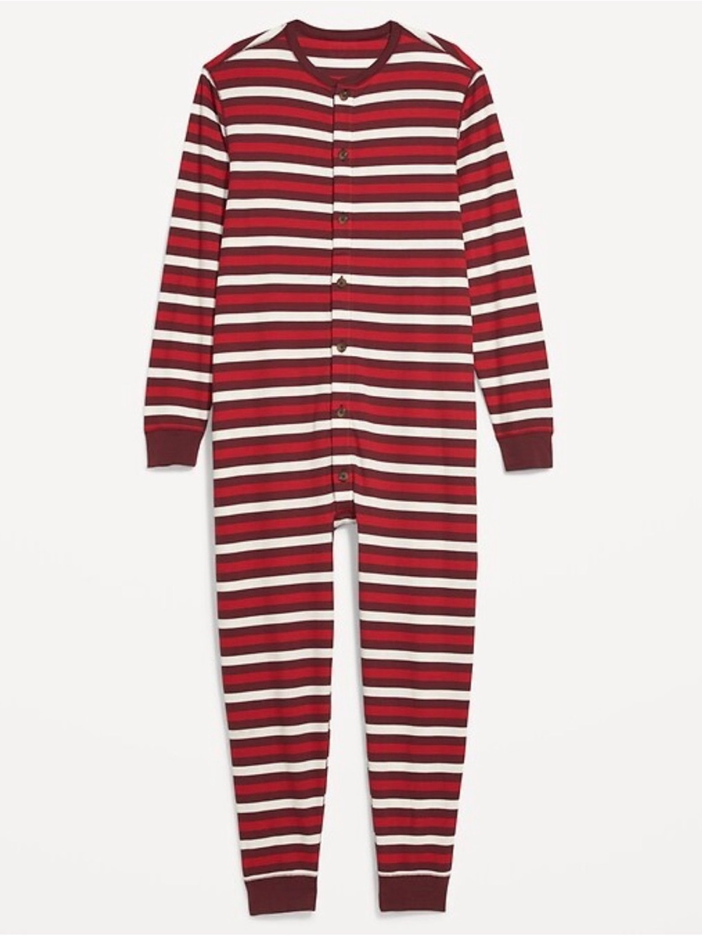 Old Navy Men Thermal-Knit Matching Print One-Piece Pajamas (Size: M Tall)